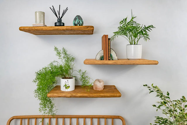 Thin Rustic Reclaimed Style– Natural Oak Shelves For Plasterboard Wall ...